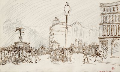 Street Scene - Piccadilly Circus by Spencer Frederick Gore